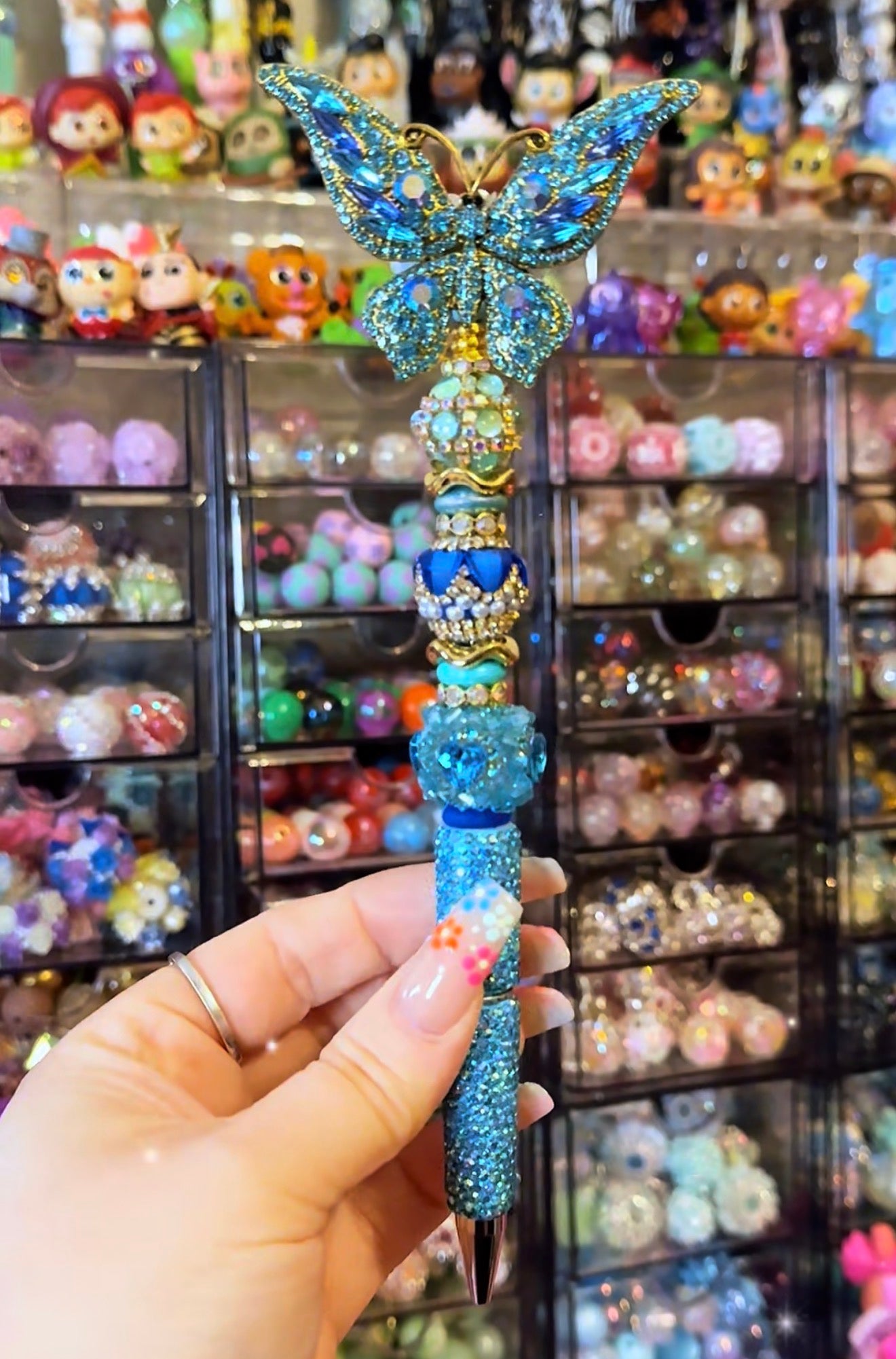 Blue Butterfly Diamond Deluxe Pen