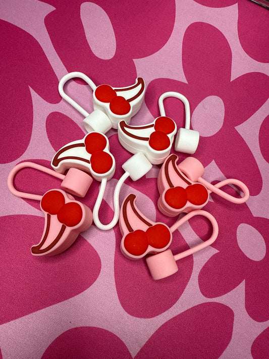 Cherry Silicone Straw Topper